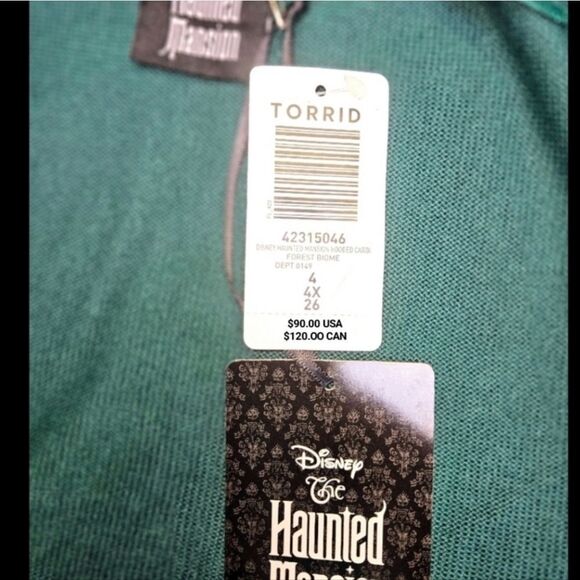 TORRID Disney Haunted Mansion Forest Biome Green Hooded Cardigan 4X - Picture 13 of 15